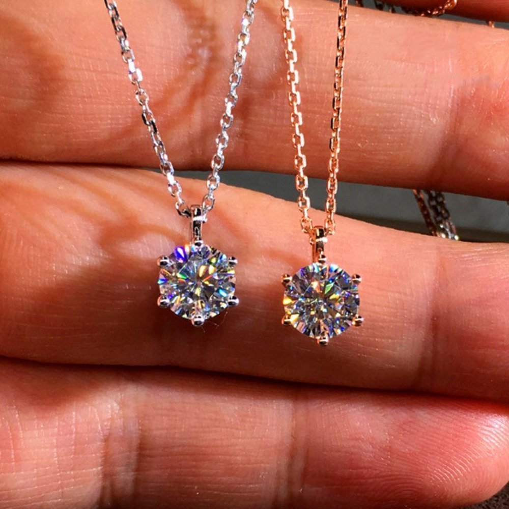 💞Shiny Round CZ Silver Plated Dainty Necklace for Women, EVGG1074